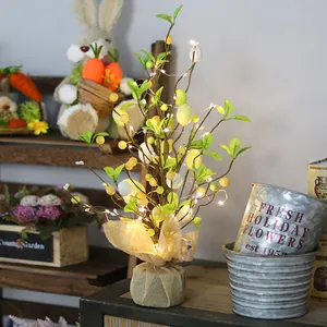 Easter LED lighted egg tree decoration featuring speckled eggs for festive tabletop display