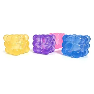 Jouets à presser en forme de cube à bulles translucides colorés pour soulager le stress