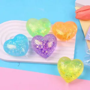 Jouets sensoriels en forme de cœur pailleté pour le soulagement du stress au bureau