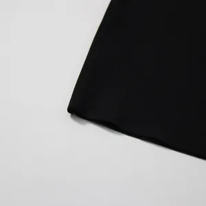 Detailed macro view showing the high-quality fine ribbed knit texture of a black sweater