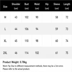 Detailed size chart and weight information for women's firework sequin V-neck blazer