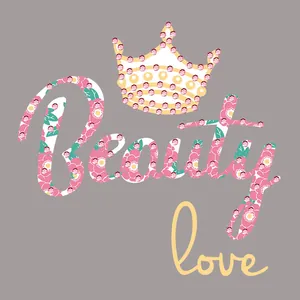 Heat Transfer Patches Clothing DIY Iron On Stickers Floral Alphabet Crown Plastic Film Rhinestone Decor for Women Kids