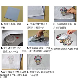 Step-by-step guide for applying decorative iron-on heat transfer patches on cloth