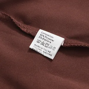 Detailed view of the fabric care label showing 95% polyester and 5% elastane composition