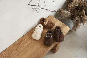 Cozy children's fleece-lined pig trotter loafers shown in various warm autumn colors
