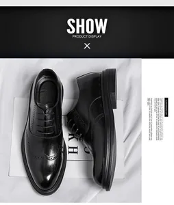 Top-down view of black Brogue Oxford shoes with elegant perforated details.