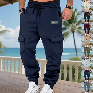 Thermo-Cargo-Jogginghose für Herren mit Fleecefutter, mehreren Taschen und Kordelzug