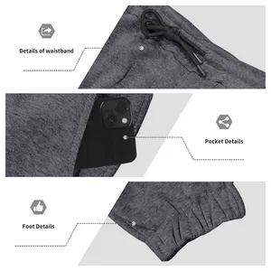 Details der Herren-Winter-Cargo-Jogginghose: Taillenbund, Taschen und Beinabschlüsse.