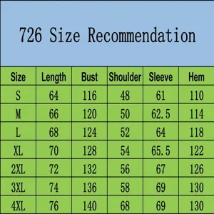 Detailed size chart for men's MA-1 flight jacket providing measurements from S to 4XL