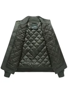 Herren MA-1 Fliegerjacke mit dickem Steppfutter und Stehkragen in Armeegrün