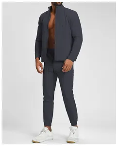 Men's recycled quick-dry athletic tracksuit with stand collar jacket and jogger pants