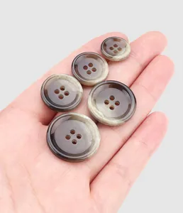 Premium brown marbled urea buttons for high-end workwear and garment accessories set