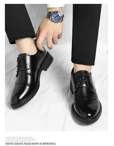Professionelles Detail von Herren-Business-Schuhen aus schwarzem Leder zum Schnüren