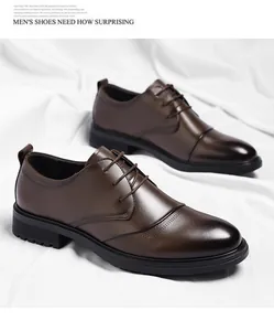 Detailaufnahme brauner Business-Schuhe aus Rindsleder mit Schnürung