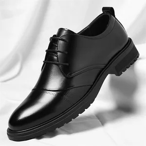 Herren Business Formelle Lederschuhe Top-Grain-Rindsleder Schnürung Schwarz Braun Oxford Derby Schuhe Für Hochzeit Büro Party