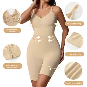 Seamless tummy control shapewear bodysuit with chest lift and adjustable straps in nude