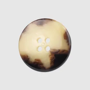 Professional high-end urea button featuring elegant marbled cream and brown patterns