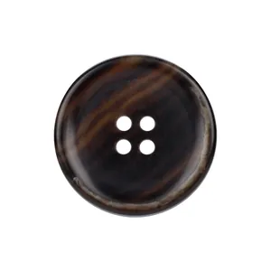 Brown marbled urea resin button with 4 holes for high-end clothing and workwear