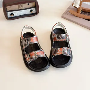 Fashionable kids camouflage summer sandals with adjustable straps and open toe design