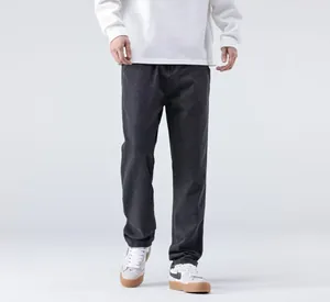 Jean denim noir classique à jambe large pour homme, style décontracté de printemps