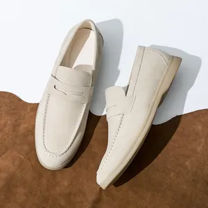 Men Casual Loafers Slip On Microfiber Suede Driving Shoes Soft Sole Breathable Penny Loafers Fashion Spring Flat Shoes
