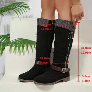 Detailansicht der Damenstiefel mit genauen Maßen für Schafthöhe und Wadenumfang.