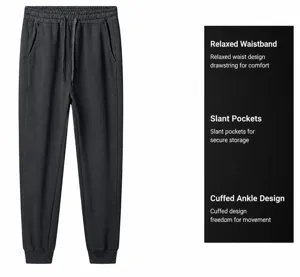 Details zu Gummizug und schrägen Taschen dieser dunkelgrauen Jogginghose