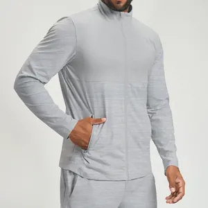 Unisex Sport Jacket Stand Collar Color Block Patchwork Long Sleeve Fitness Yoga Outdoor Casual Full Zip Tracksuit Jacket Top