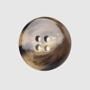 Premium marbled resin button four-hole design for high-end fashion coats and apparel