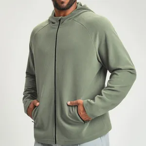 Giacca sportiva da uomo in maglia a nido d'ape con cappuccio per fitness e trekking