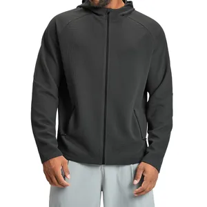Giacca sportiva da uomo con cappuccio in maglia a nido d'ape, tessuto antistatico fitness