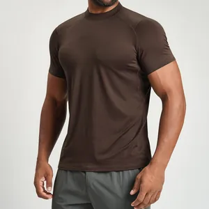 Men's Quick Dry Sports T-Shirt Breathable Slim Fit Gym Top For Hiking Running Fitness Raglan Sleeves Nylon Spandex Blend