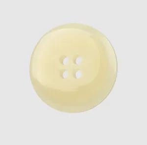 Detailed close-up view of a premium cream-colored resin button with a classic four-hole design.