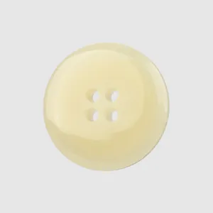Premium pale yellow round resin button with four holes for elegant garment decoration
