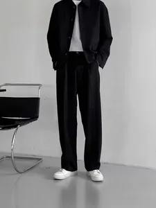 Pantaloni da abito da uomo casual con fodera in pile calda per l'autunno e l'inverno