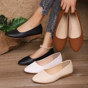 Mocassini Bassi a Punta da Donna in Pelle PU Slip On Scarpe Doudou per il Pendolarismo Quotidiano Scarpe da Donna Comode alla Moda