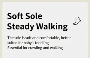 Detailed view of soft flexible sole designed for baby learning to walk and crawl.