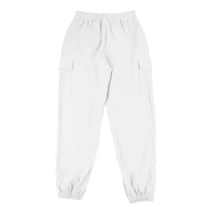 Atmungsaktive Herren-Leinen-Cargohose mit elastischem Bund und Seitentaschen in Weiß