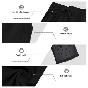 Detailed views of men's casual beach pants showing waistband, pocket and fabric