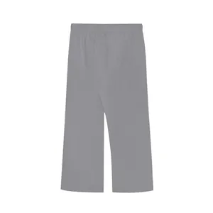 Rear view showing the back of grey lightweight men's casual beach trousers with elastic waist