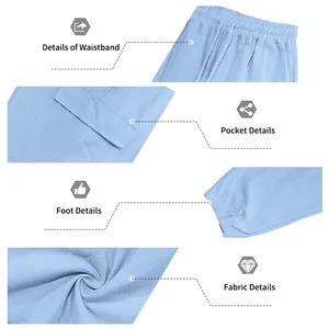 Detailansicht von Bund, Tasche, Manschette und Leinenstoff der Herren-Cargo-Hose