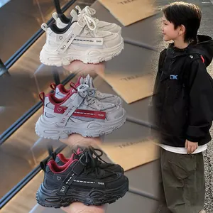 Baskets en Maille Respirante pour Enfants Garçons Filles Mode Chaussures Blanches Décontractées Chaussures de Course Légères