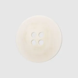 Premium cream marbled resin button featuring a classic 4-hole design for coats and suits