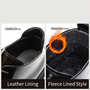 Choice between leather lining and warm fleece lining for men's leather Martin boots.