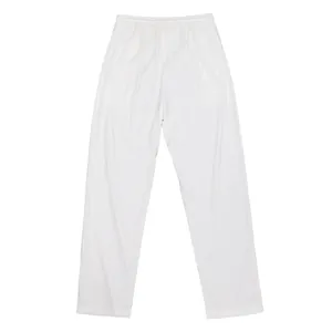 Full view of men's white thin corduroy straight-leg casual loose sports trousers