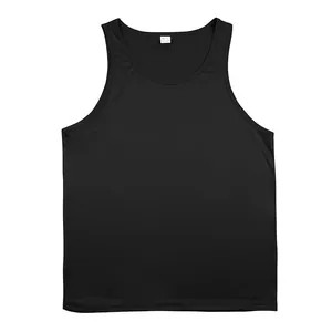 Classic black men's quick-dry sports tank top designed for gym and fitness training