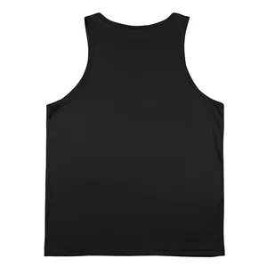Detailed back view of a premium men's black quick-dry sports racerback gym tank top