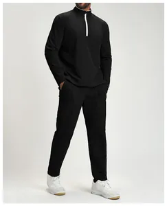 Men's recycled dry-fit sports jacket and pants set for outdoor fitness and casual wear.