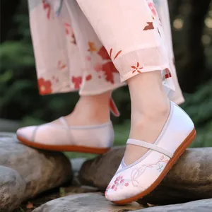 Elegant traditional Chinese embroidered shoes for girls, perfect for Hanfu or dance