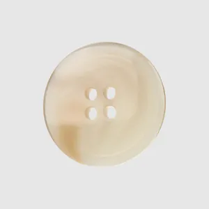 Professional high-quality resin four-hole button in cream white for coats and shirts